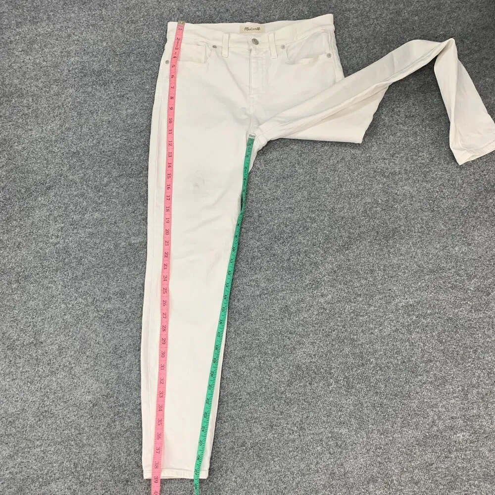 Madewell Jeans Womens 29 White 9 Inch High Riser Skinny Skinny Denim Stretch